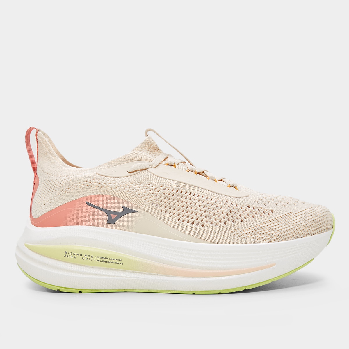 Tenis Mizuno Neo Aura Knit Feminino Branco Rosa