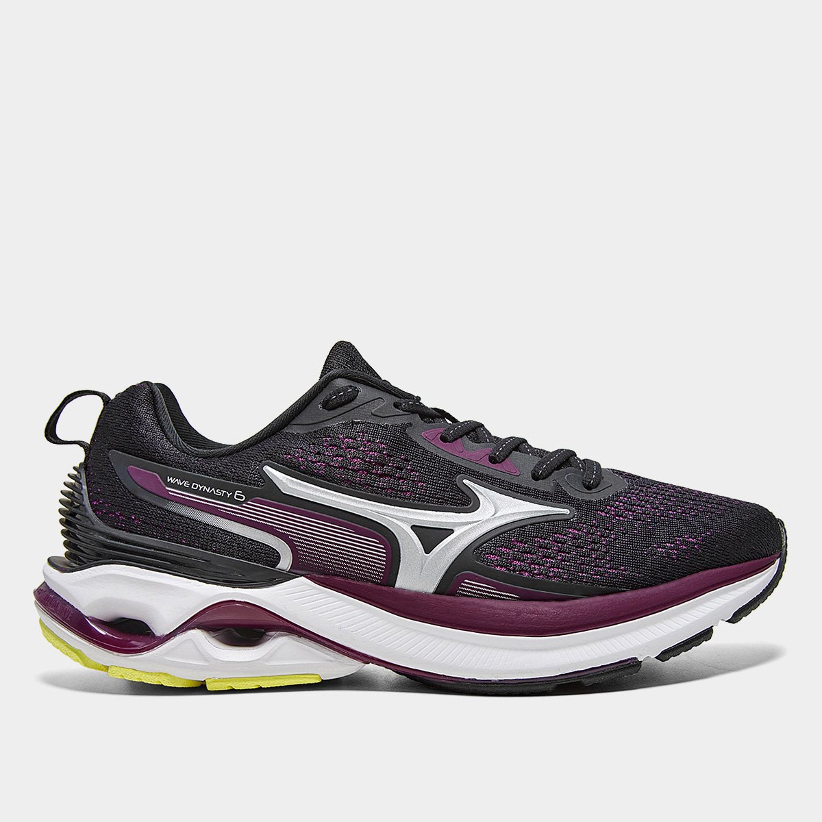 Tênis Mizuno Wave Dynasty Feminino Preto+Vinho Netshoes