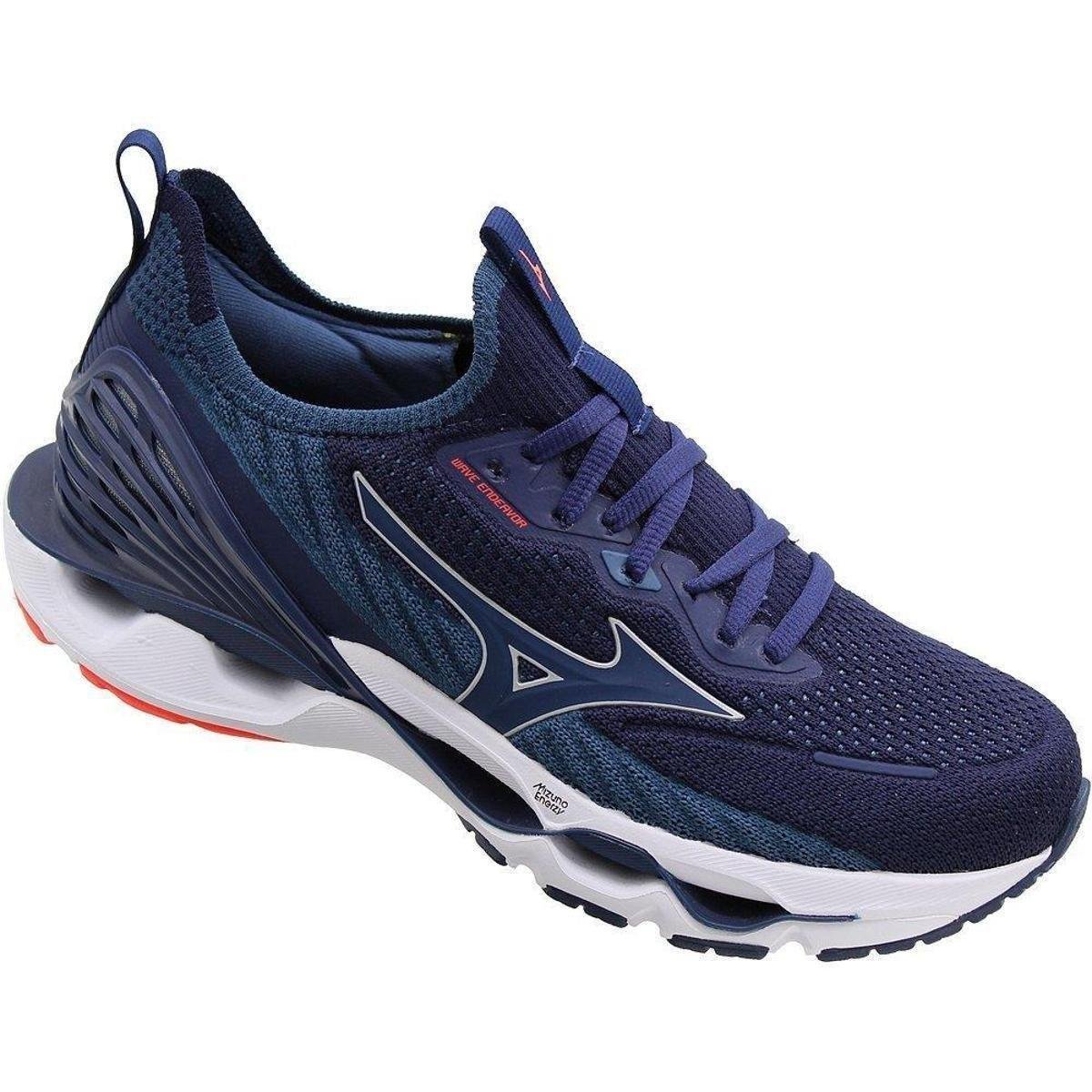 Tênis Mizuno Wave Endeavor Knit Amortecedor Masculino Marinho