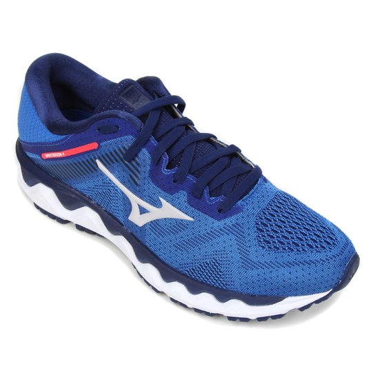 Tênis Mizuno Wave Horizon 4 Masculino - Azul+Branco Menor preço em Tênis Mizuno Wave Horizon 4 Masculino - Azul+Branco