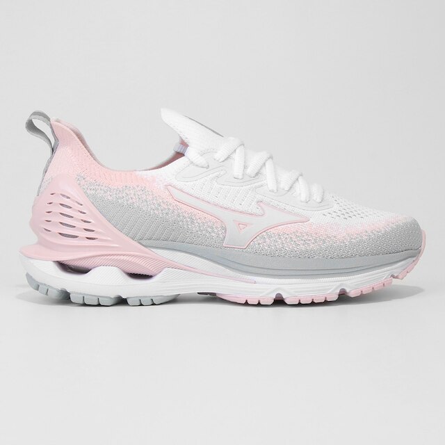 Tênis Mizuno Wave Laser Feminino - Branco+Rosa Menor preço em Tênis Mizuno Wave Laser Feminino - Branco+Rosa