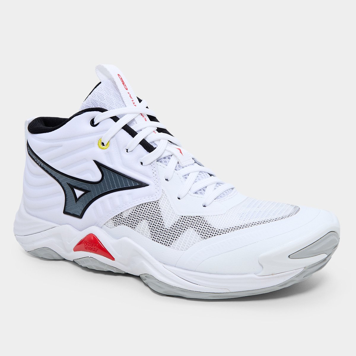 Tênis Mizuno Wave Momentum Elite Mid - Branco+Preto | Netshoes