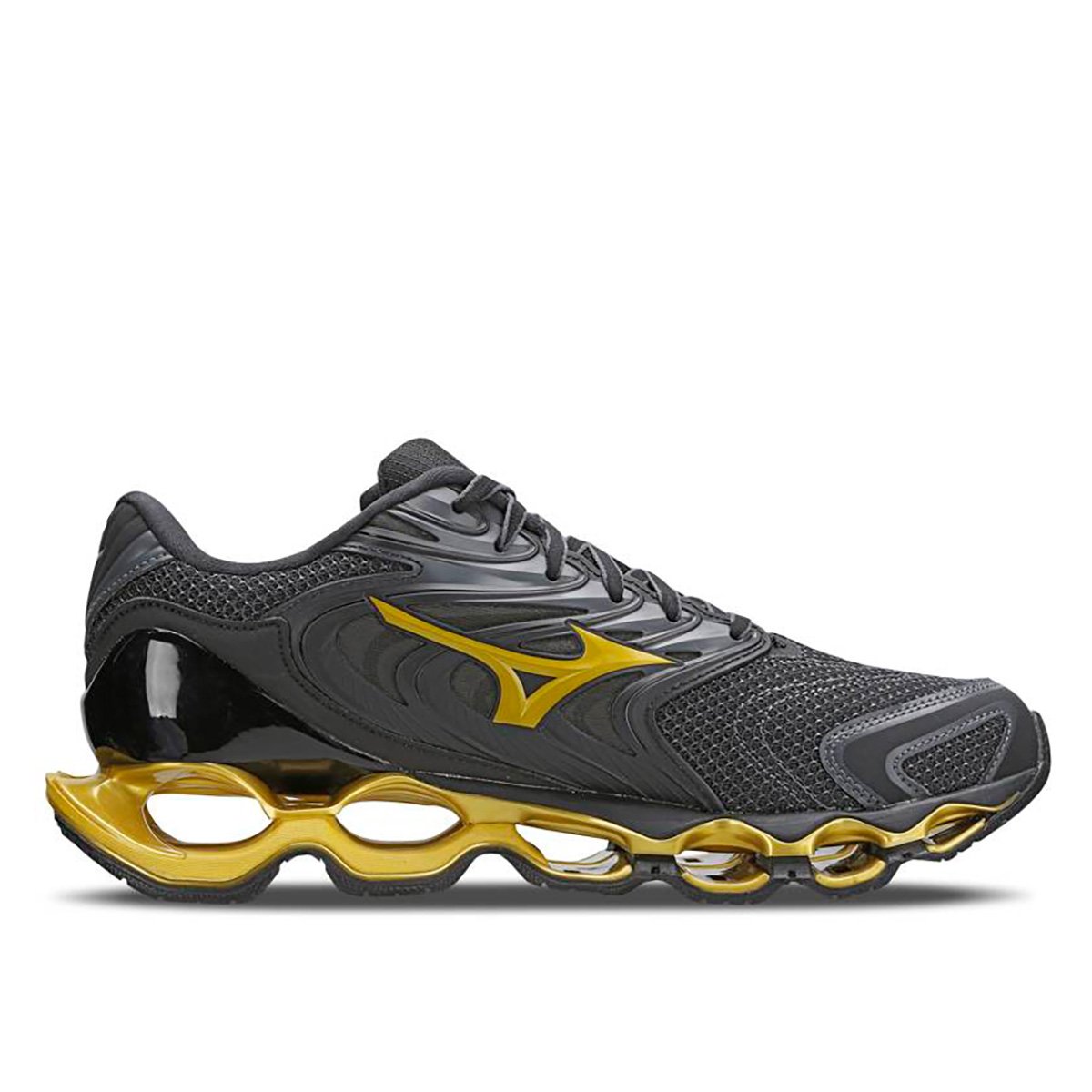 Tênis Masculino Mizuno Prophecy Preto E Dourado Tênis Mizuno Wave