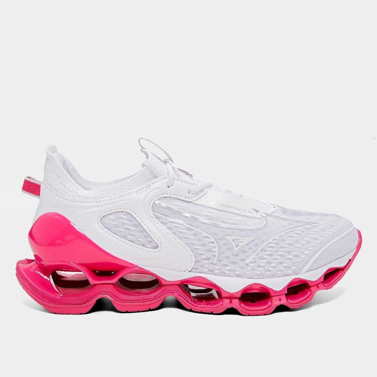 Tênis Mizuno Wave Prophecy 14 Feminino Branco+Rosa Netshoes
