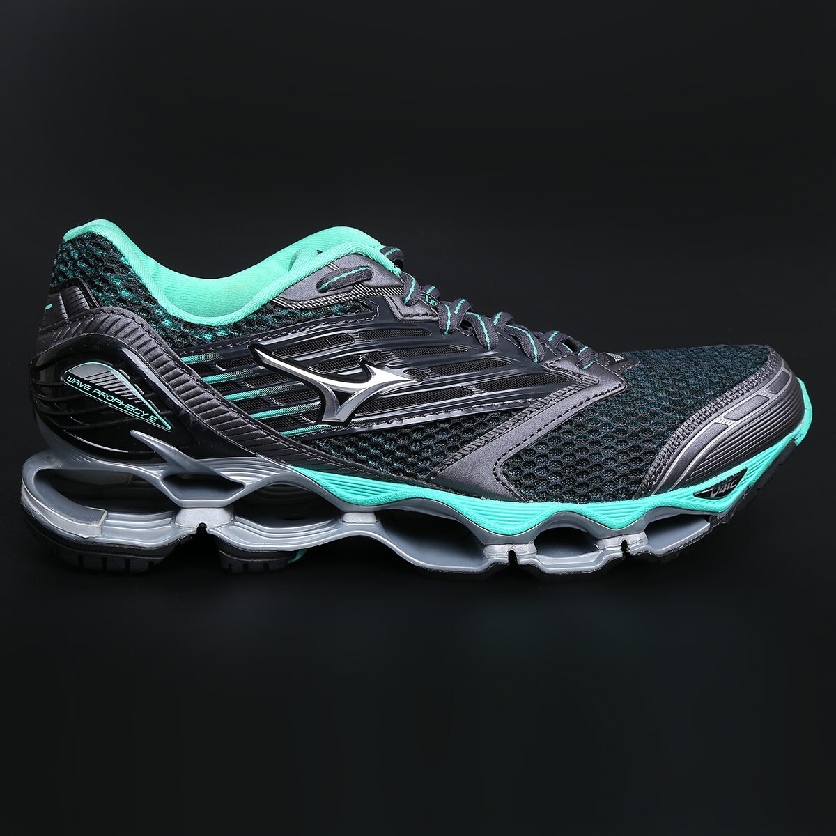 Tênis Mizuno Wave Prophecy Feminino Grafite+Verde Netshoes