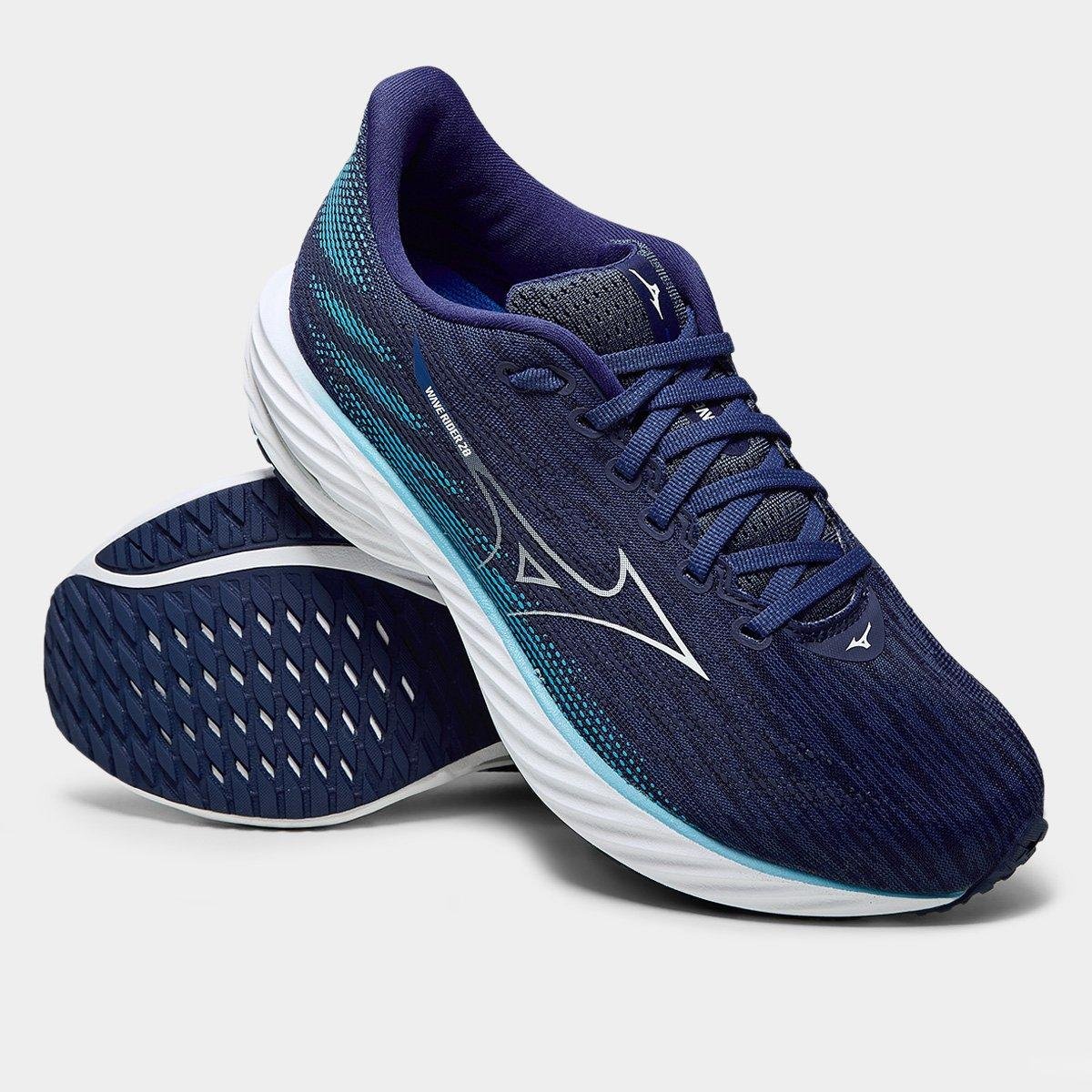 Tênis Mizuno Wave Rider 28 - Marinho+Branco | Netshoes
