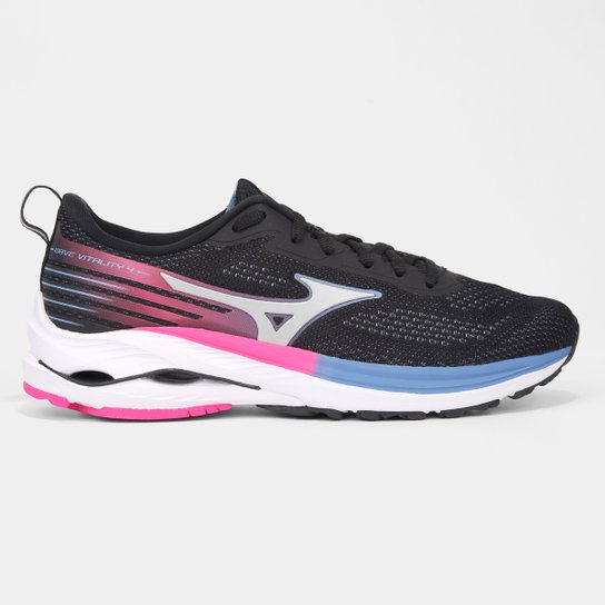 Tênis Mizuno Wave Vitality 4 Feminino - Preto+Pink Menor preço em Tênis Mizuno Wave Vitality 4 Feminino - Preto+Pink