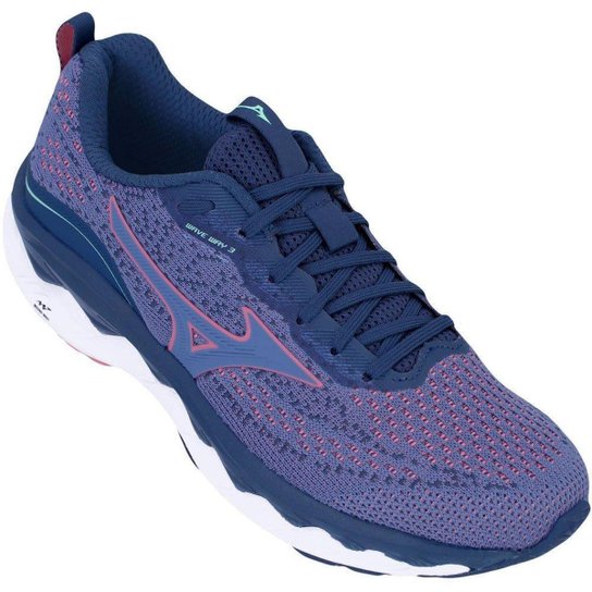 Tênis Mizuno Wave Way 3 Feminino - Marinho+Rosa Menor preço em Tênis Mizuno Wave Way 3 Feminino - Marinho+Rosa