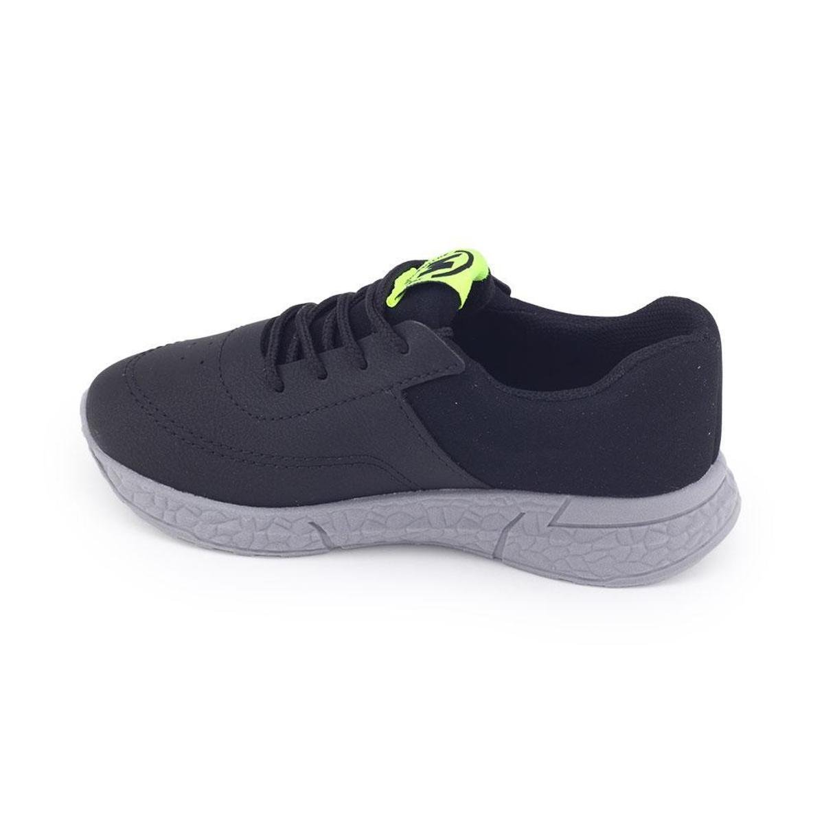 Tênis mno Molekinho Casual 2609.217 - Preto+Verde Limão | Netshoes