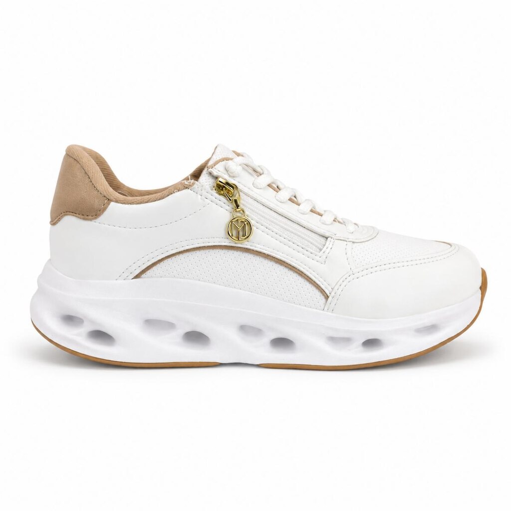 Tênis Modare Ultraconforto Feminino 7417.101 Branco Dourado
