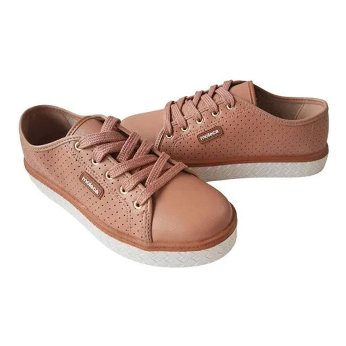 Tênis Moleca Cadarço Feminino Original Conforto Sapato Top - Marrom |  Netshoes