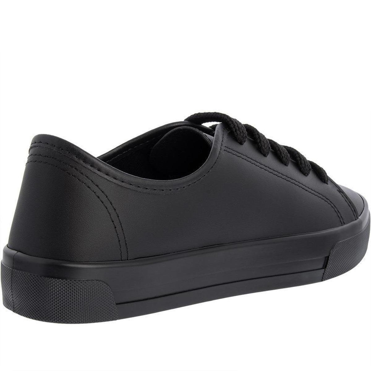 Tênis Moleca Casual Feminino Pespontos Preto 37