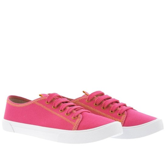 Tênis Moleca Casual Tecido Pespontos Pink - 44 - Pink Menor preço em Tênis Moleca Casual Tecido Pespontos Pink - 44 - Pink