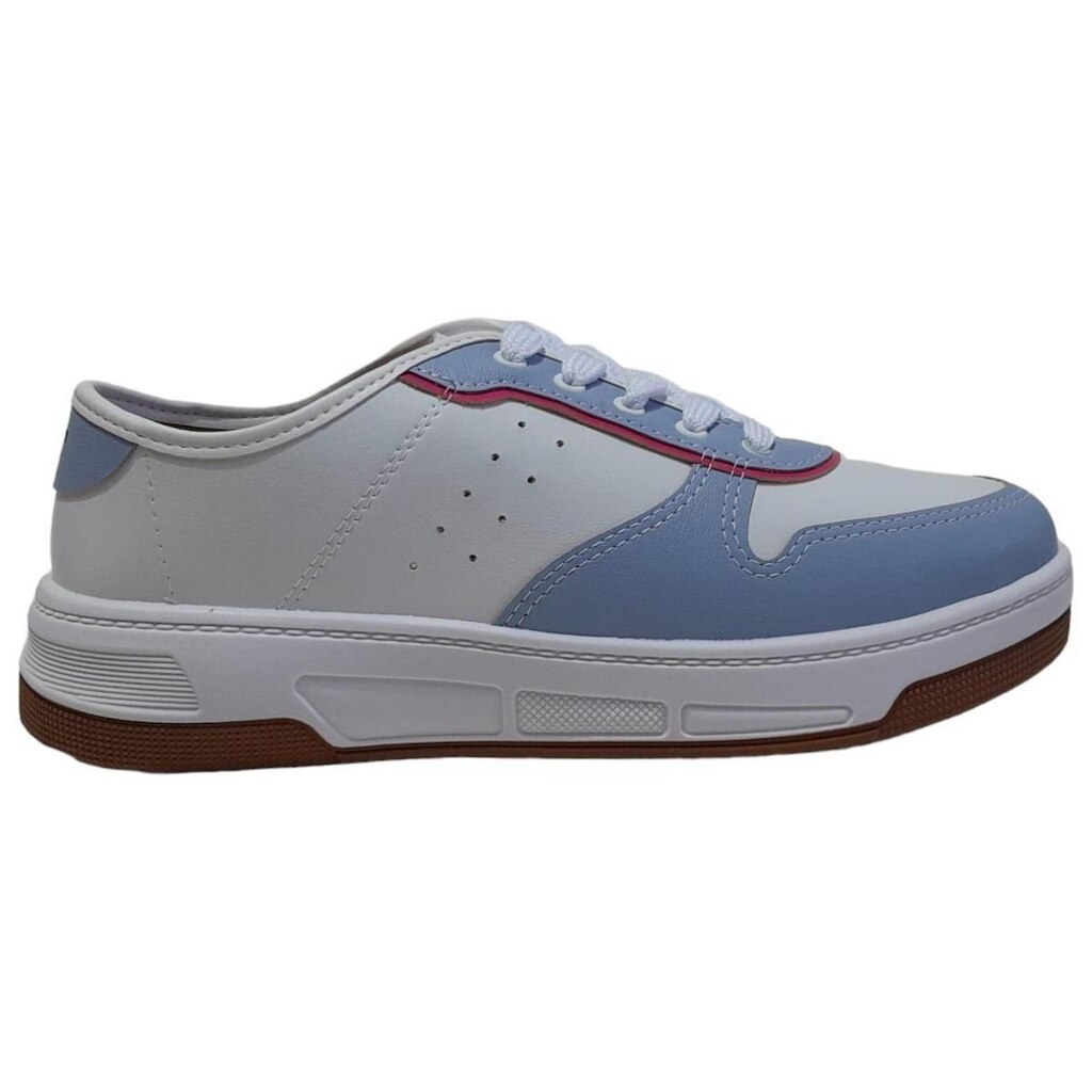 Tênis Moleca Feminino Branco Napa Turim/Verniz Sola Marrom