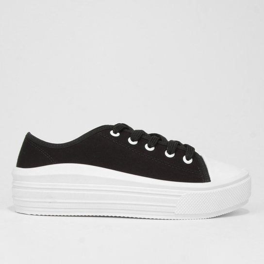 Tênis Moleca Flatform Feminino - Preto Menor preço em Tênis Moleca Flatform Feminino - Preto