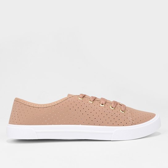 Tênis Moleca Furinhos Feminino - Marrom Claro Menor preço em Tênis Moleca Furinhos Feminino - Marrom Claro