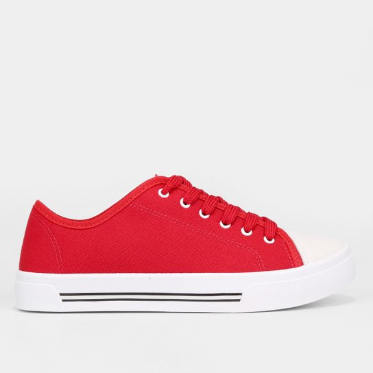 Tênis Moleca Liso Bico Verniz Feminino - Vermelho Claro Menor preço em Tênis Moleca Liso Bico Verniz Feminino - Vermelho Claro