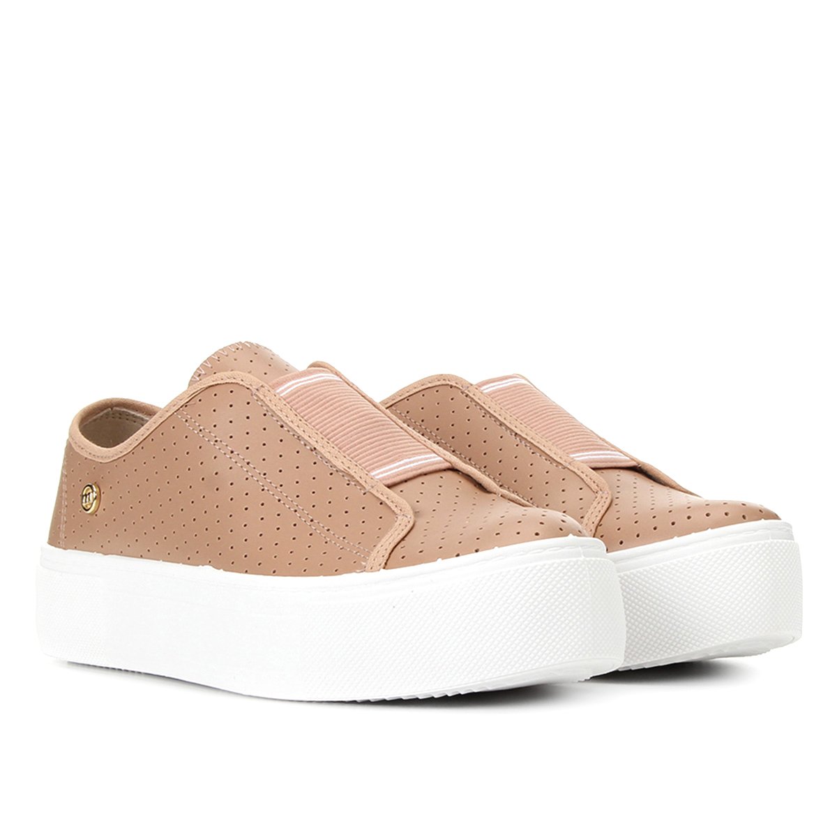 Tênis Moleca Slip On Flatform Feminino - Nude | Netshoes