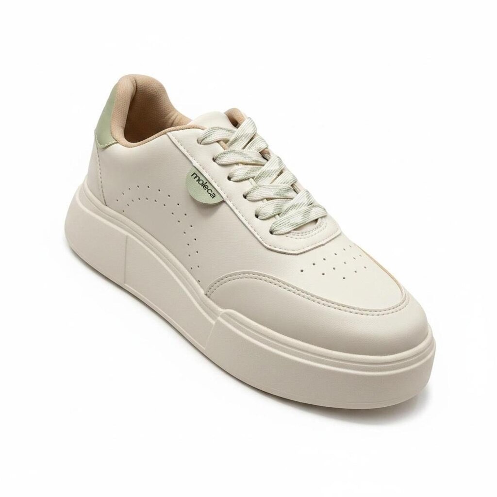 Tênis Moleca Urbano Branco Off Verde Luna Estilo Casual - BRANCO OFF/VERDE LUNA - 37