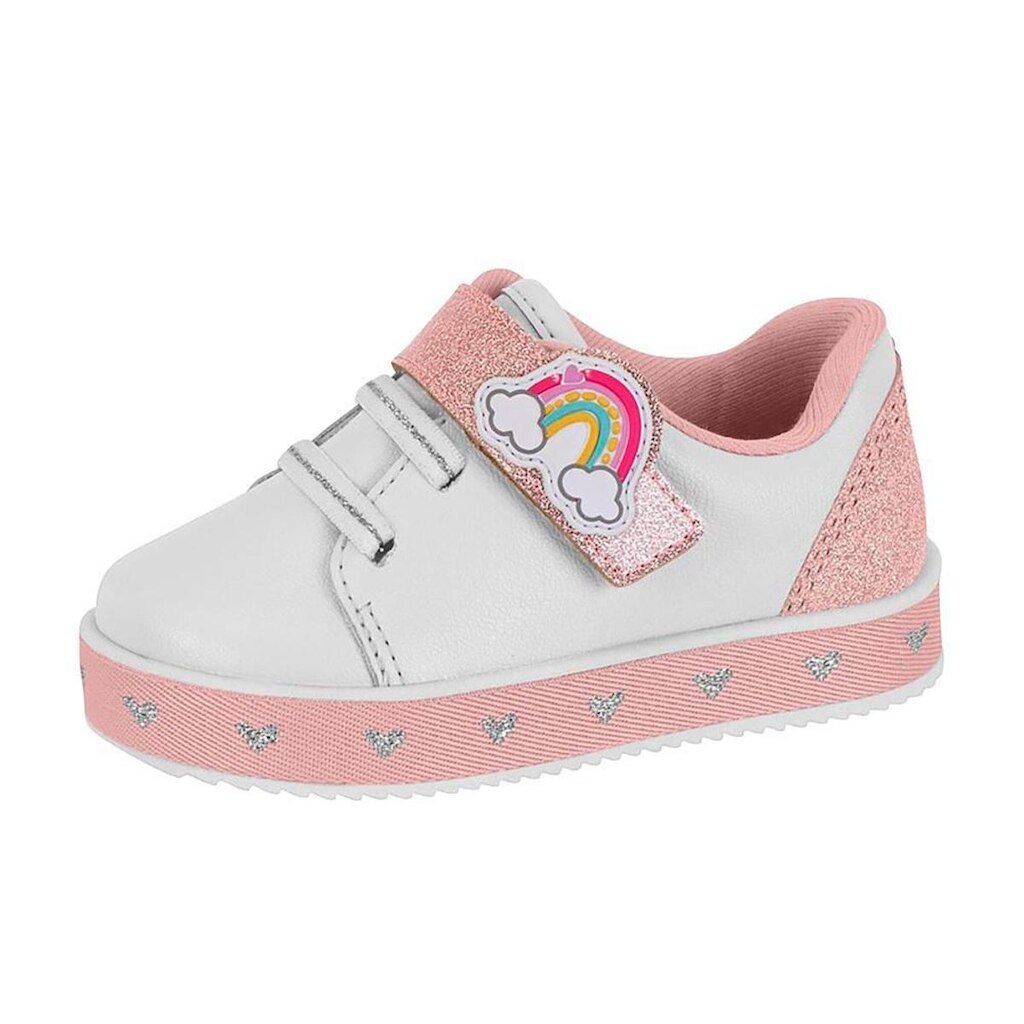 Tenis Molekinha Com Fita Aderente Em Glitter