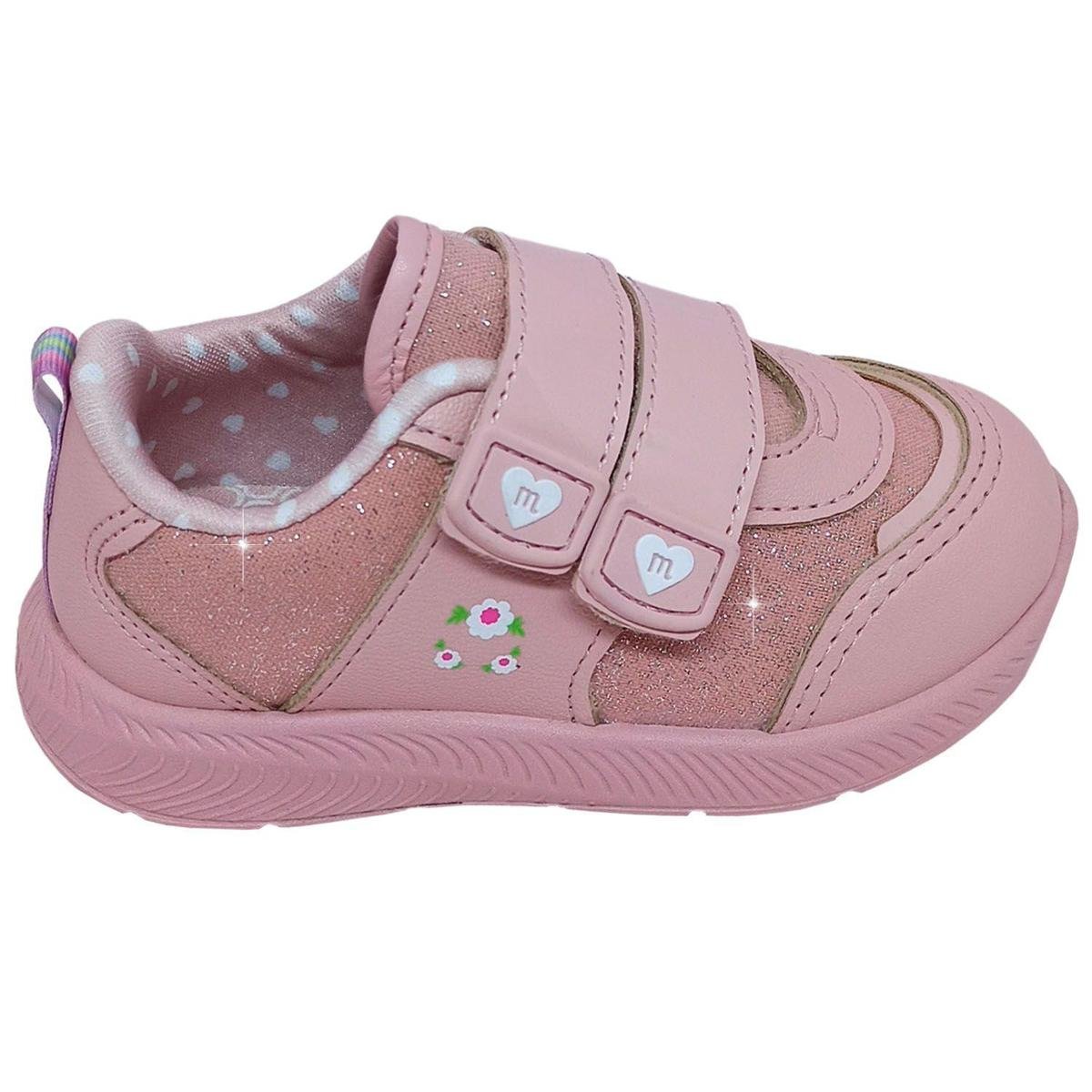 Tênis Molekinha Meninas Lona Glitter - Velcro Ajustável Veneza