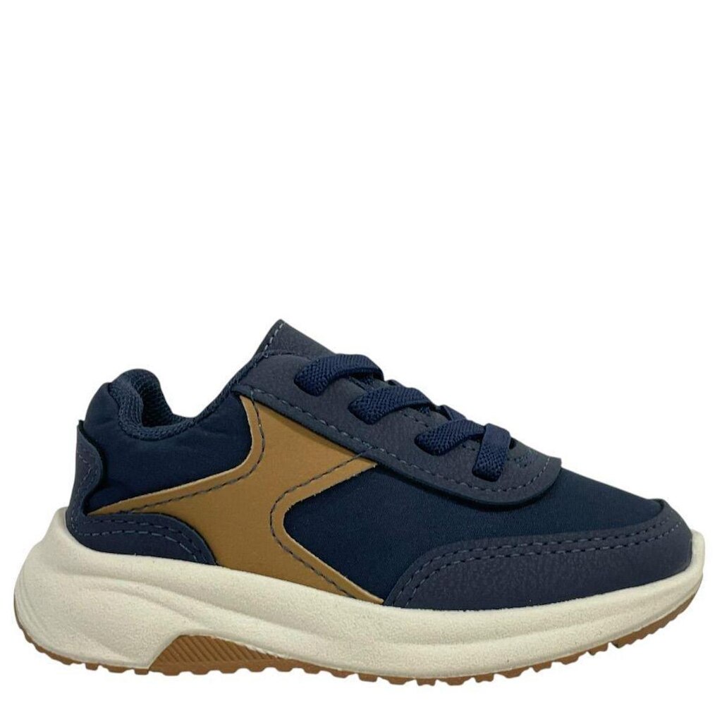 Tênis Molekinho Azul Com Detalhes Caramelo Infantil 2634115