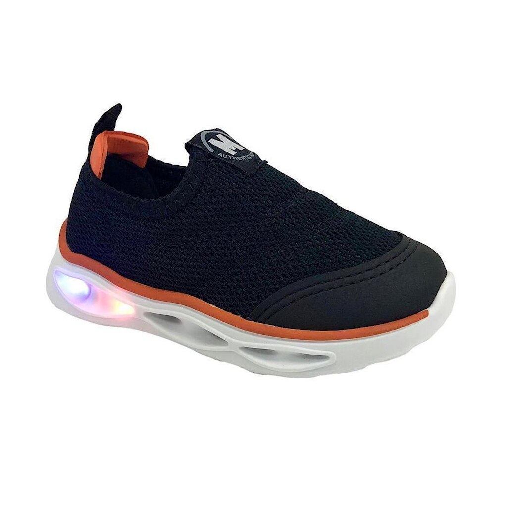 Tênis Molekinho Infantil Led 2620.103 Preto/Laranja