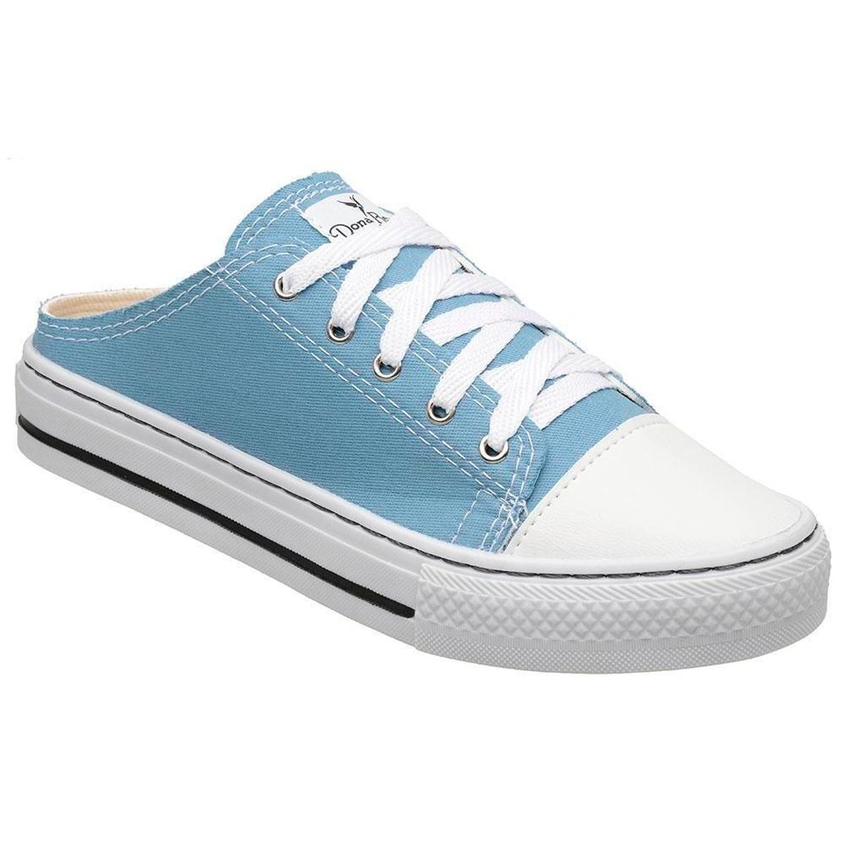 Tênis Mule Feminino Básico Leve Conforto Dia a Dia Casual - Azul | Netshoes