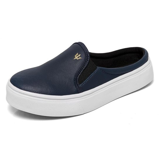 Tênis Mule Feminino Slip On Casual Sem Cadarço Prático Extra Leve - Azul Menor preço em Tênis Mule Feminino Slip On Casual Sem Cadarço Prático Extra Leve - Azul