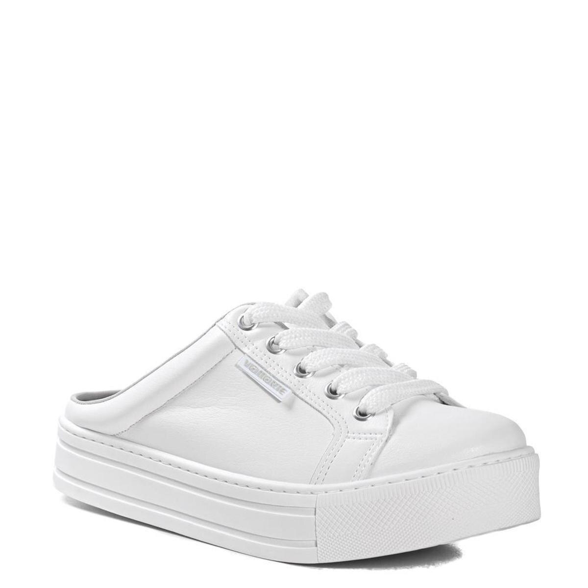 Tênis Feminino Slip On Mule Plataforma Couro Preto Matelassê | Lafiume