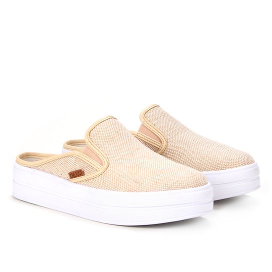 Tênis Mule Flatform Colcci Camila Feminino - Bege Menor preço em Tênis Mule Flatform Colcci Camila Feminino - Bege