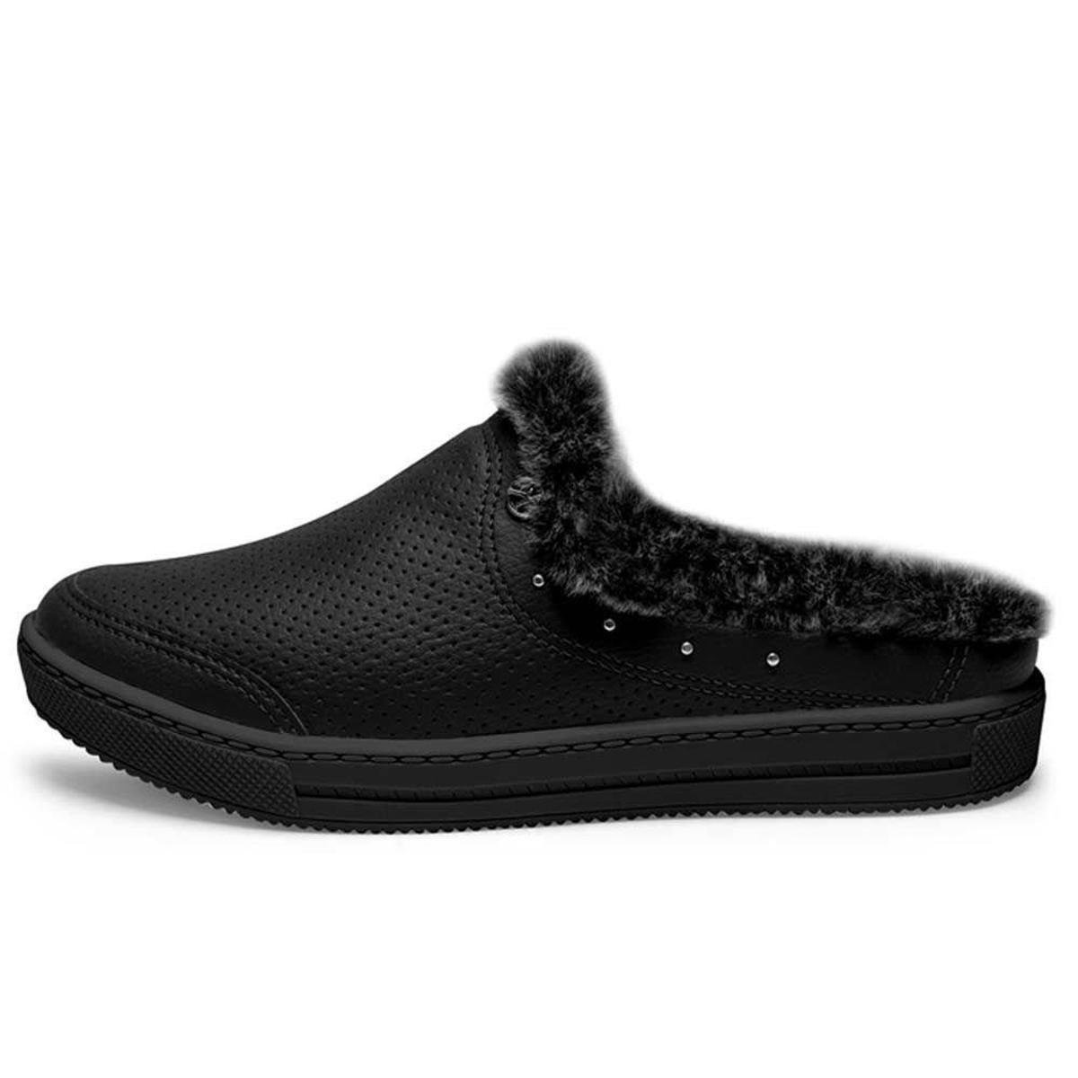 Tenis Mule Kolosh Pantufa Forrada Com Pelos - Preto | Netshoes