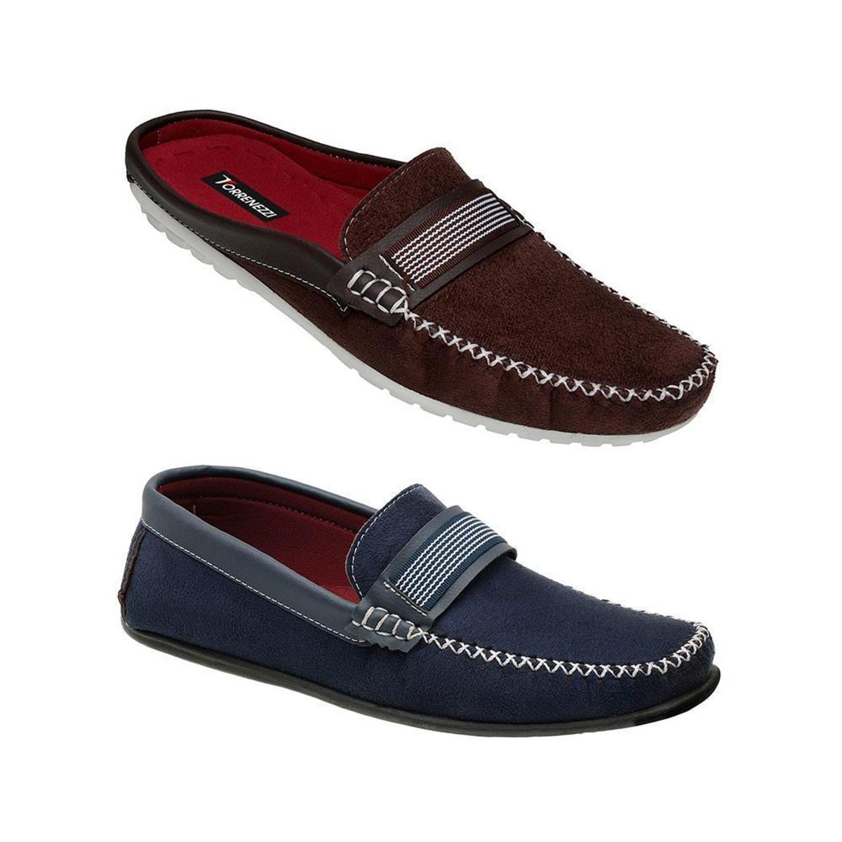 Tênis Mule Masculino Casual + Mocassim Conforto Dia a Dia - Marrom+Azul |  Netshoes