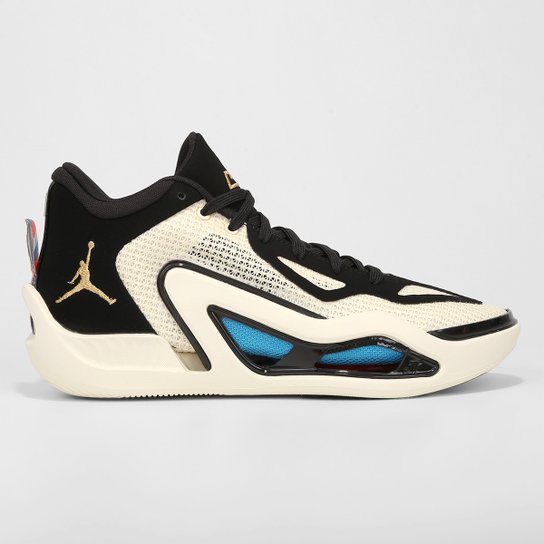 Tênis NBA Nike Air Jordan Blueprint Barber Masculino - Branco+Azul Menor preço em Tênis NBA Nike Air Jordan Blueprint Barber Masculino - Branco+Azul