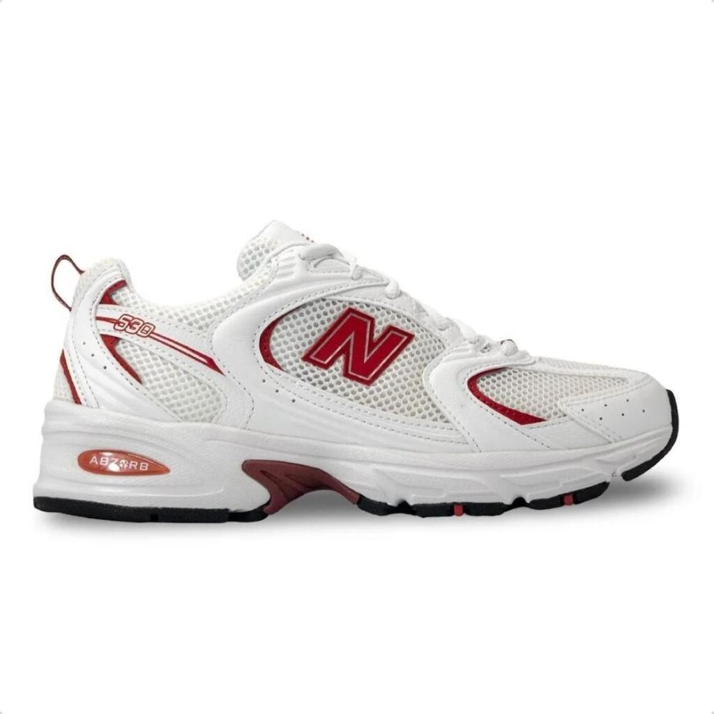 TENIS NEW BALANCE 530 UNISEX-BRANCO/VERMELHO