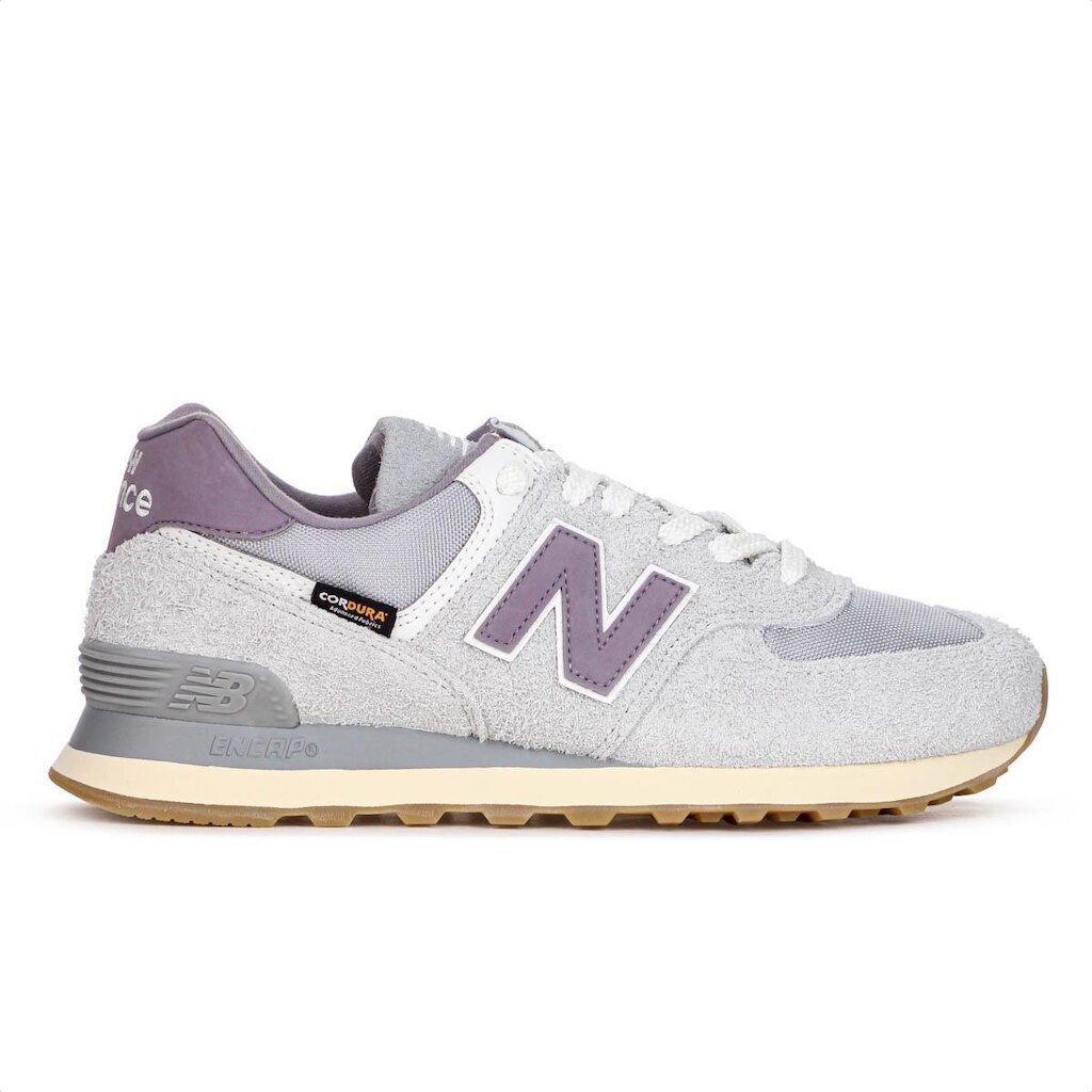 Tênis New Balance 574 Cinza e Roxo - Feminino