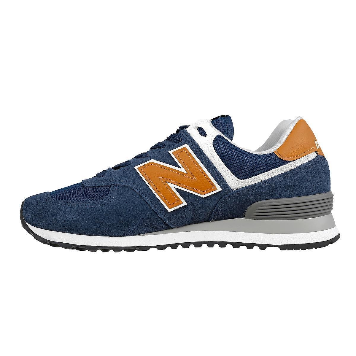 new balance 574 azul e laranja