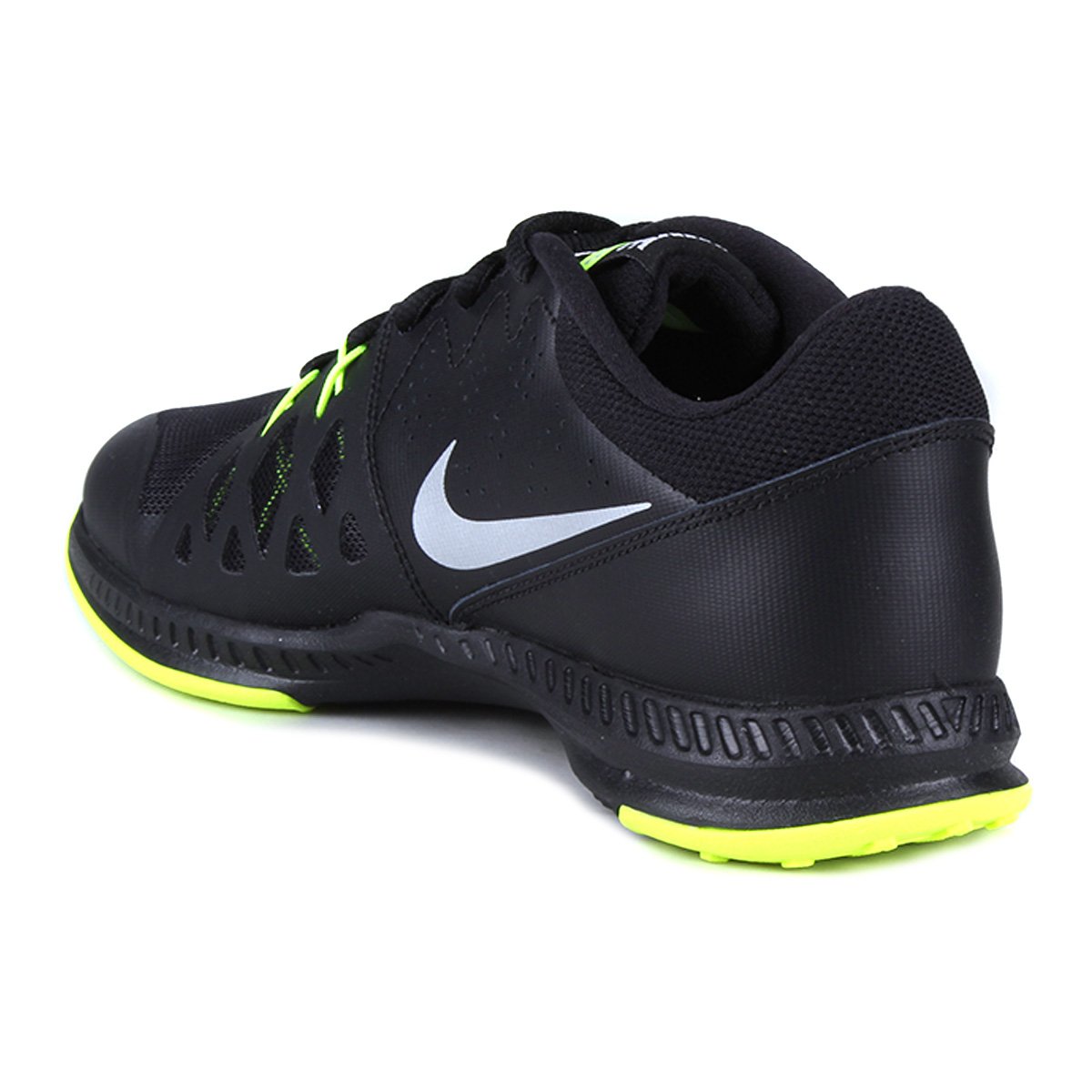 tenis nike preto com verde limao