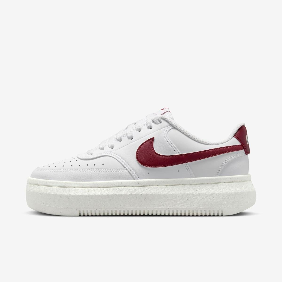 Tênis Nike Court Vision Alta Feminino Branco+Vinho Netshoes