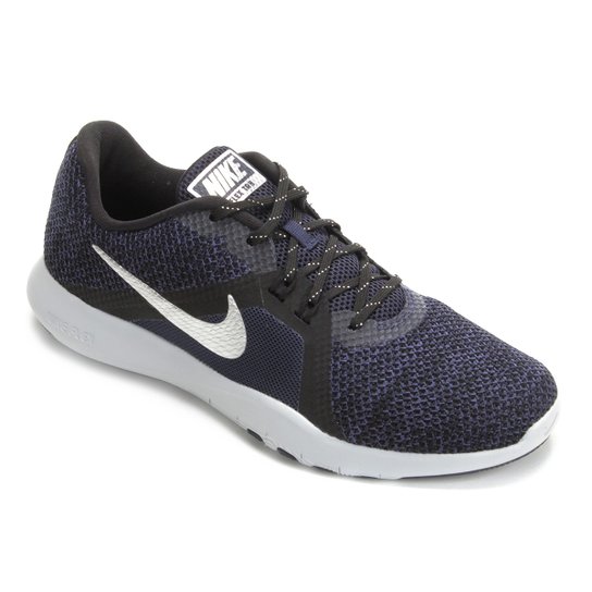 Tênis Nike Flex Trainer 8 Premium Feminino - Azul+Prata Menor preço em Tênis Nike Flex Trainer 8 Premium Feminino - Azul+Prata