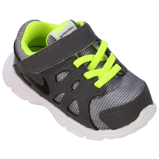 Tênis Nike Revolution Infantil Chumbo+Verde Limão Netshoes