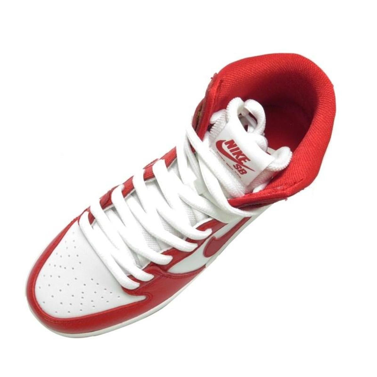 Tênis Nike SB Zoom Dunk High Pro Branco e Vermelho Vermelho+