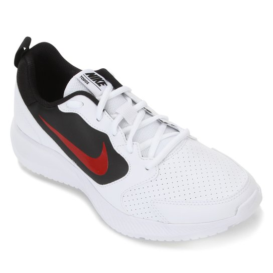 Tênis Nike Todos Flyleather Masculino - Branco e Vermelho Menor preço em Tênis Nike Todos Flyleather Masculino - Branco e Vermelho