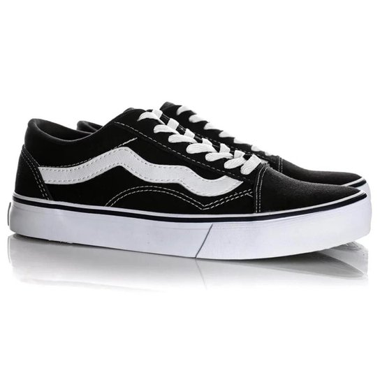 Tênis Old School Street Clássico Skate Pro Unissex - Preto Menor preço em Tênis Old School Street Clássico Skate Pro Unissex - Preto