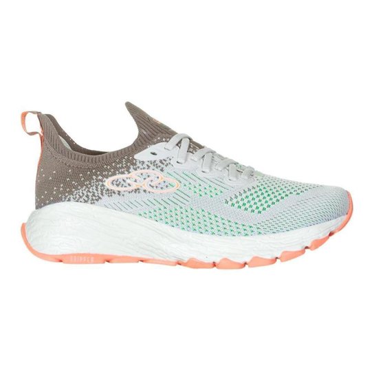 Tênis Olympikus Ação Feminino - Cinza+Verde Menor preço em Tênis Olympikus Ação Feminino - Cinza+Verde