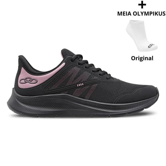 Tênis Olympikus Aura Feminino + Meias Olympikus - Preto Menor preço em Tênis Olympikus Aura Feminino + Meias Olympikus - Preto