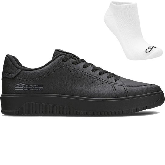 Tênis Olympikus Eros Feminino + Meias Originais - Preto Menor preço em Tênis Olympikus Eros Feminino + Meias Originais - Preto