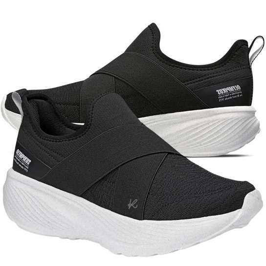 Tênis Olympikus Flora Feminino Original - Preto+Branco Menor preço em Tênis Olympikus Flora Feminino Original - Preto+Branco