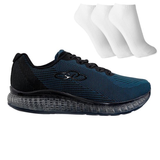 Tênis Olympikus Insight 719 + 3 Pares de Meia - Marinho+Preto Menor preço em Tênis Olympikus Insight 719 + 3 Pares de Meia - Marinho+Preto