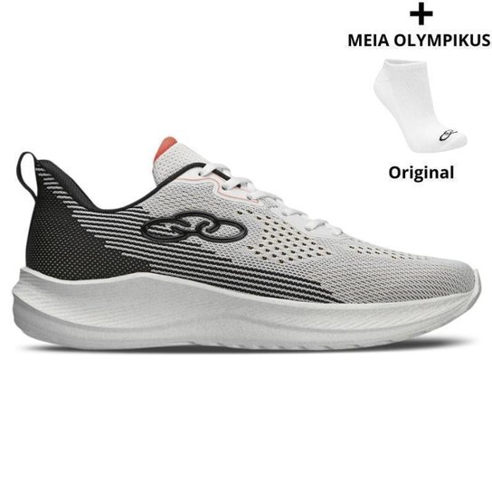 Tênis Olympikus Mega Feminino + Meias Olympikus - Branco+Preto Menor preço em Tênis Olympikus Mega Feminino + Meias Olympikus - Branco+Preto